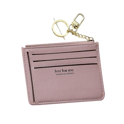 SHERCHPRY Kleine Damen Geldbörse aus Langlebigem Material Modische Mini Geldbeutel mit Schlüsselanhänger Praktische Kartenfächer Stilvolle Portemonnaie für Alltag und Reisen Rosa von SHERCHPRY