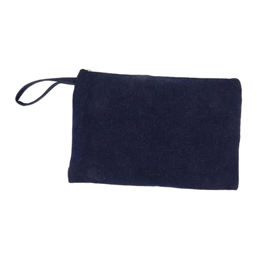 SHERCHPRY Kleine Make-up-Tasche Aus Gewaschenem Denim Mini-Kosmetiktasche Mit Reißverschluss Organizer Für Handtasche Tragbar Für Reise Und Täglichen Gebrauch von SHERCHPRY