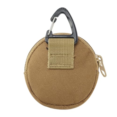 SHERCHPRY Kleine Runde Münzbörse mit Robustem Reißverschluss und Karabiner Leichte Mini Schlüsseltasche für Reisen und Alltag Kompakte Geldbörse für Schlüssel Münzen und Elektronik von SHERCHPRY