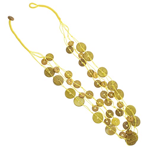 SHERCHPRY Boho Perlen Halskette Damen Mehrlagige Kokosnussschalen Kette Farbige Perlenkette Ethno Stil Choker Für Frauen Trendiger Schmuck Für Strand Und Alltag von SHERCHPRY