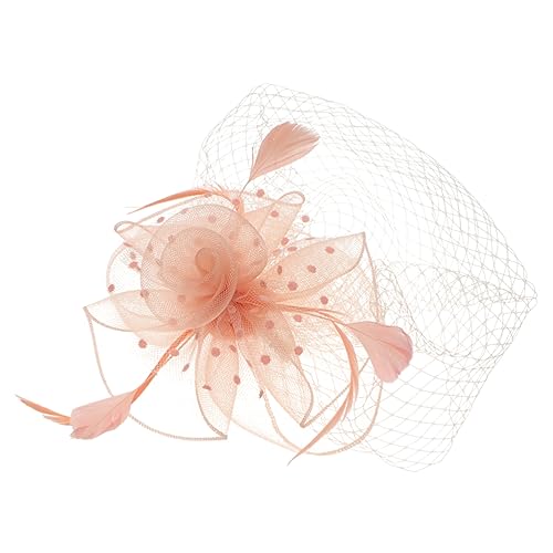 SHERCHPRY Kopfschmuck Hut mit Netz für Partys Cosplay und Fotoshootings Leicht und Stabil für Hochzeiten und Festliche Anlässe Champagnerfarbe von SHERCHPRY