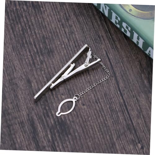 SHERCHPRY Krawattenklammer Herren Metall Silberfarben Schlicht Elegant Business Clip Sicherer Halt Necktie Pinch Clip Modisches für Männer und Formelle Anlässe von SHERCHPRY