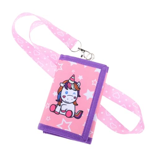 SHERCHPRY Einhorn Geldbörse für Kinder Cartoon Kleiner Geldbeutel Robustem Segeltuch Dreifach Gefaltete Kinder Geldbörse Leicht Tragbar für Mädchen Süßes Accessoire für Kleinkinder von SHERCHPRY