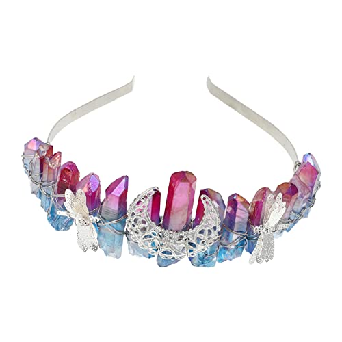 SHERCHPRY Kristallkrone Haarschmuck Handgefertigte Tiara mit Libellen Brautkrone für Damen Hochzeit Festliche Partys und Fotoshootings von SHERCHPRY