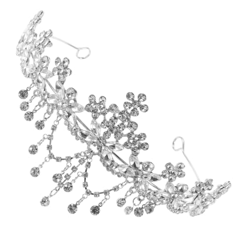 SHERCHPRY Silberne Tiara-krone Für Frauen Hochzeit Geburtstagsfeier Kopfschmuck Mit Anhänger Prinzessinnen-diadem Stirnband Königin Tiara Für Braut Haarschmuck von SHERCHPRY