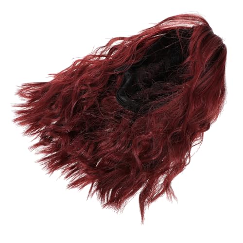 SHERCHPRY Kurze Lockenperücke für Damen Welliges Cosplay Haar mit Auffällige Kurzhaarfrisur für Partys Halloween Rollenspiele Weinrot von SHERCHPRY