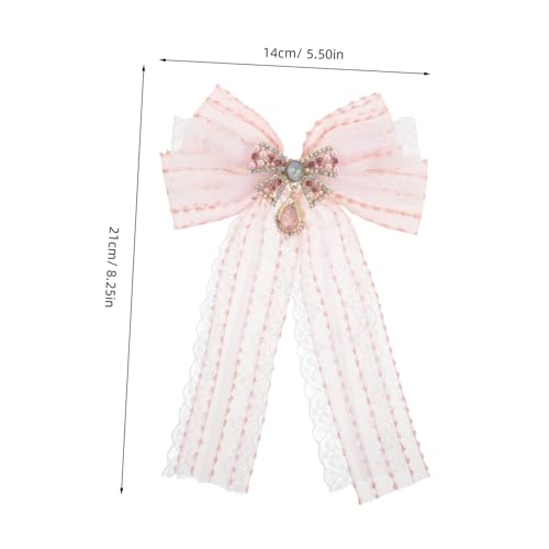 SHERCHPRY Lace Schleifenbrosche Damen Zarte Spitzenoptik Modisches Accessoire für Hemden und Anzüge Anstecknadel für Besondere Anlässe Eleganter Modeschmuck in Rosa von SHERCHPRY