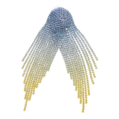 SHERCHPRY Lange Glitzer Quasten Ohrringe mit Farbverlauf Leichte Strass Ohrhänger Elegante Damen Ohrstecker für Hochzeit Party und Alltag Modische Funkelnde Dangle Schmuck von SHERCHPRY