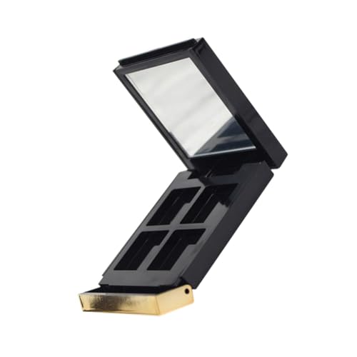 SHERCHPRY Leere Make-up-palette: Lidschatten-make-up-palette Mit 4 Fächern, Klappdeckel Und Spiegel – Quadratisches Etui Für Pigmentierten Lidschatten Für Unterwegs von SHERCHPRY