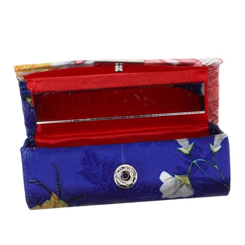 SHERCHPRY Lippenstiftbox Aus Seide Mit Stickerei Tragbare Kosmetiktasche Für Damen Reise-Make-up-Organizer Mit Integriertem Spiegel Kleine Aufbewahrungstasche Für Lippenstifte Und Andere Ute von SHERCHPRY