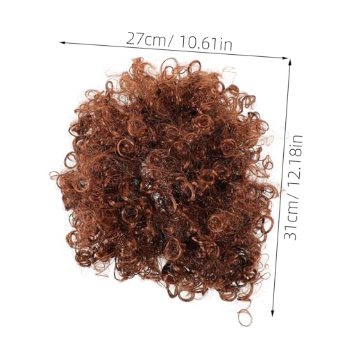 SHERCHPRY Lockige Disco Perücke Damen Kurz Synthetic Haar Cosplay Kostüm Jahre Retro Mottoparty Wiederverwendbar Sicherer Halt Braune Locken von SHERCHPRY