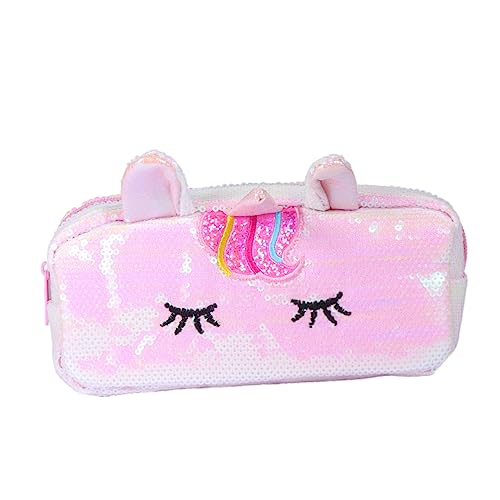 SHERCHPRY Mäppchen Toilettenartikel Make-Up-Tasche Schultasche Schreibwaren-Stil Glänzend Münze Einhorn Zubehör Aufbewahrung Glitzer Damen Bleistift Mädchen Für Wendeetui Paillettenbeutel von SHERCHPRY