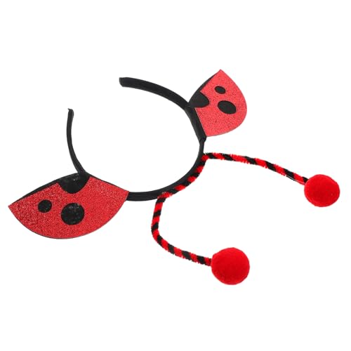 SHERCHPRY Marienkäfer-haarreifen Aus Glitzer Und Filz Mit Pompons Und Plüschstreifen Für Partys Und Festivals Passend Für Altersgruppen Und Kopfgrößen Als Dekoratives Party-accessoire von SHERCHPRY