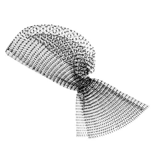 SHERCHPRY Mesh Haardekor Schal Damenschals Für Frauen Fischnetz Stil Chiffon Damen Schlafen UV Fischernetze Mesh Haarschal Haarschal Abdeckung Haardekoration Schwarze Strasssteine von SHERCHPRY