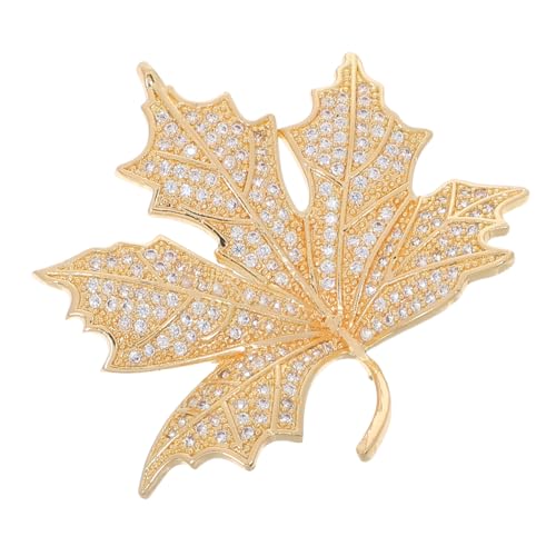 SHERCHPRY Metal Maple Leaf Brooch mit Funkelnden Zirkonia Schmuck-anstecknadel für Damen Sichere Sicherheitsnadel Eleganter Anzug-accessoire für Herbst Erntefeste von SHERCHPRY