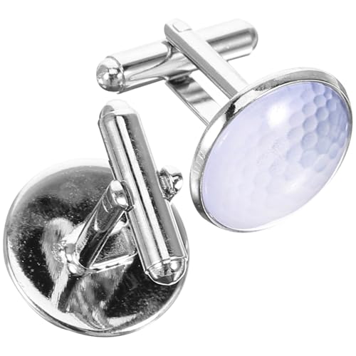 SHERCHPRY Metall Manschettenknöpfe Herren Golf Motiv Runde Form Elegant Robust Passend für Hemden Anzüge Hochzeit Zubehör von SHERCHPRY