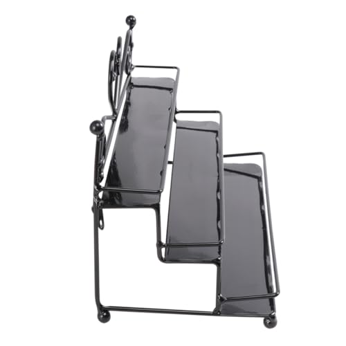 SHERCHPRY Metall Nagellack Organizer mit Elegantem Reihiges Aufbewahrungsregal Stabiler Rutschfester Sockel Großer Fassungsvermögen für Nagellack und Kosmetik Schwarzes Dekoratives von SHERCHPRY