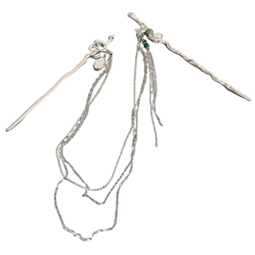 SHERCHPRY Metall Schlange Haar Stick Mit Baumeln Kette Für Frauen Haarnadel Haarknotenstab Für Langes Haar Styling Werkzeug Für Alltag Hochzeit von SHERCHPRY