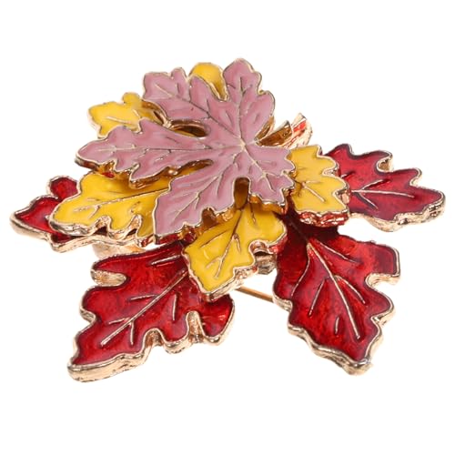 SHERCHPRY Metallbrosche Ahornblatt Anstecknadel Herbst Schmuck für Kleidung Rucksäcke Schals Langlebige Farbechte Verformungsresistente Modeaccessoire für Damen und Herren von SHERCHPRY