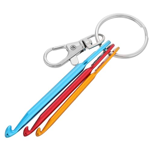 SHERCHPRY Mini Aluminium Häkelnadel Mit Schlüsselanhänger Tragbare Und Handliche Häkelnadeln Für Anfänger Und Erwachsene Für Häkelprojekte Und Stricken Ergonomisches Design Für von SHERCHPRY