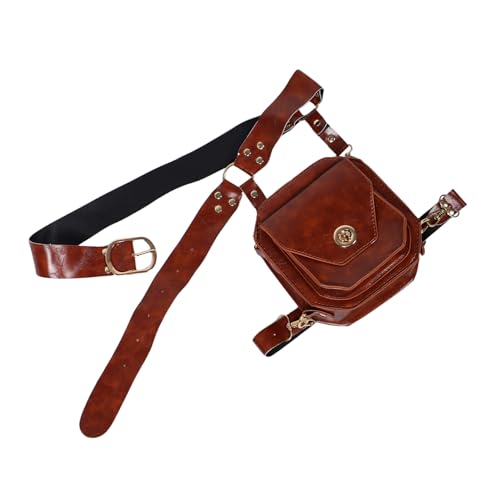 SHERCHPRY Mittelalterliche Gürteltasche Damen Verstellbar PU Hüfttasche Vintage Steampunk Crossbody Tasche für Festival Cosplay Alltag von SHERCHPRY