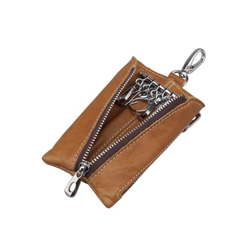 SHERCHPRY Multifunktionale Autoschlüsselhalter Tasche Herren Damen mit Reißverschluss Münzfach Schlüsselmäppchen Gürtelclip Gelb Robustes PU Material Kompakt Praktisch von SHERCHPRY
