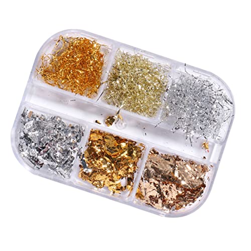 SHERCHPRY Nagelfolie Nagelaufkleber Glitzer Nail Art Aufkleber Tips Wraps Nageldekore Boxen Salon Nagel Diy Metallic Schimmer Flocken Für Partys Und Tägliche Dekoration von SHERCHPRY