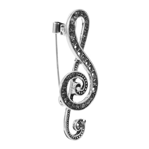 SHERCHPRY Notenbrosche mit Strasssteinen Anstecknadel für Kleidung Dekorative Brosche für Damen und Herren für Anzüge und Festliche Anlässe Silber Schwarz von SHERCHPRY