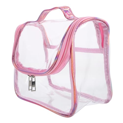 SHERCHPRY Transparente Kosmetiktasche Für Reisen Make-up-Aufbewahrungstasche Mit Reißverschluss Wasserdichter Kulturbeutel Aus PVC-Material Geräumiger Innenraum Für Damen Leicht Tragbar von SHERCHPRY