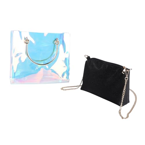 SHERCHPRY PVC Transparente Umhängetasche Damen Wasserfest Langlebiges Material Modische Crossbody Bag mit Kette Geeignet für Alltag Shopping Reisen Veränderbare Farboptik Schultertasche von SHERCHPRY