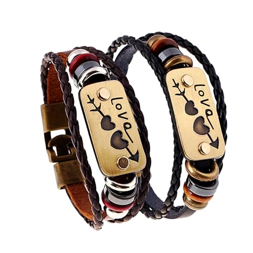 SHERCHPRY Paar Armbänder Gewebtes Manschettenarmband Lederarmbänder Armbänder Für Männer Perlenarmbänder Stapelbare Stretch-armreifen Manschettenarmband Für Männer Weben Handschlaufe Student von SHERCHPRY