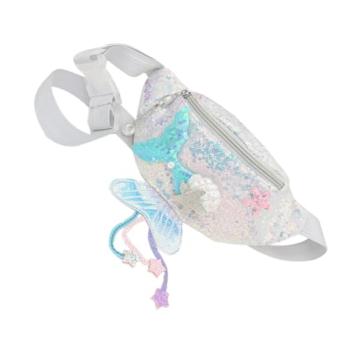 SHERCHPRY Brusttasche Für Mädchen Mit Pailletten Cartoon-Motiven Tragbare Umhängetasche Meerjungfrau-Bauchtasche Praktisch Für Alltag Und Ausflüge von SHERCHPRY