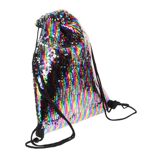 SHERCHPRY Pailletten Rucksack Mit Kordelzug Netztaschen Zum Aufbewahren Schwimmtasche Für Draußen Leicht Und Robust von SHERCHPRY