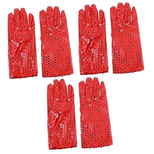 SHERCHPRY Party 3 Stück Punk-Kleidung Für Männer Und Frauen Geschenk Herrenbekleidung Fingerlose Handschuhe Herren-Geschenk Pailletten-Handschuh Strass-Punk-Handschuhe Kostüm-Handschuhe von SHERCHPRY