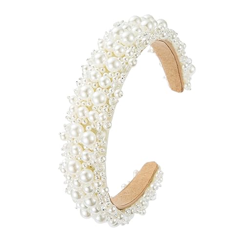 SHERCHPRY Perlen Haarschmuck Braut Stirnband Mädchen Haarreif Eleganter Haardekor Tägliche Kopfbedeckung Umweltfreundlich Leicht Tragbar von SHERCHPRY
