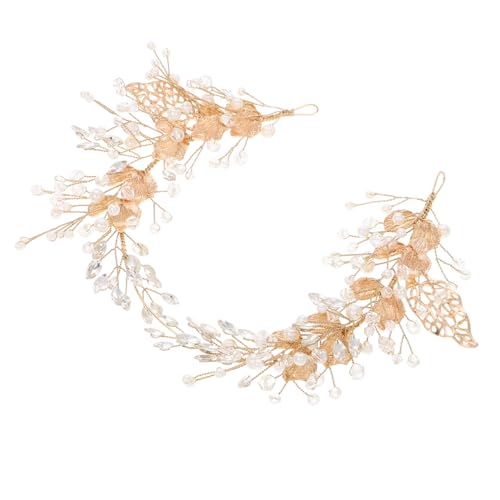 SHERCHPRY Perlenhaarnadel Mit Blattdesign Perlenhaarspange Für Damen Schmuck-brautkopfschmuck Für Bräute Perlen-stirnband Für Hochzeit Dekorative Haarnadeln Aus Zinklegierung von SHERCHPRY