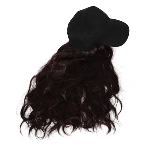 SHERCHPRY Baseballmütze Mit Langem Lockigem Haar Perücke Für Frauen Stylische Hutperücke Beanie-perückenkappe Kopfkappe Mit Befestigten Haaren Für Partys Und Outdoor von SHERCHPRY