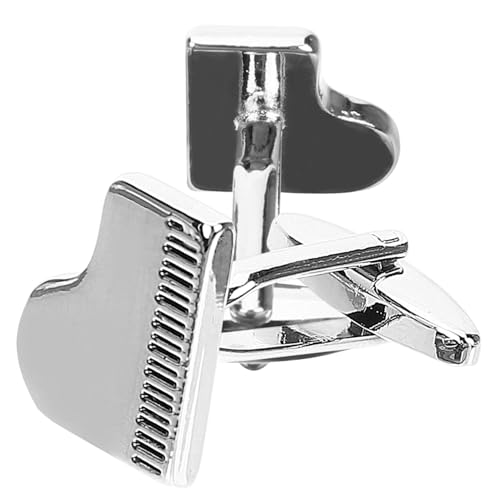 SHERCHPRY Pianomanschettenknöpfe Herren Weiß Abgerundete Kanten für Business Hochzeit Konzert und Formelle Anlässe von SHERCHPRY