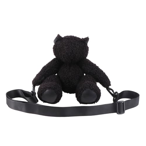 SHERCHPRY Plüsch Umhängetasche Damen Cartoon Bär Form Kleine Schultertasche Weiches Material Kreative Geschenkidee Alltagstasche von SHERCHPRY