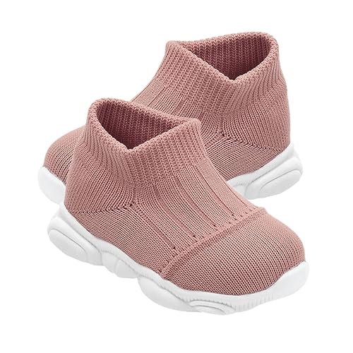 SHERCHPRY Prewalker Schuhe Atmungsaktiv Rutschfest Krabbelschuhe Trageschuhe für Jungen und Mädchen Weiches Mesh Material Leicht und Komfortabel in Hautrosa von SHERCHPRY