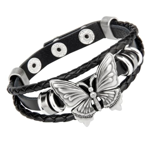 SHERCHPRY Gothic Punk Armband Schmetterlingen Passend Für Damen Und Herren Modisches Und Langlebiges Armreif-schmuckstück von SHERCHPRY