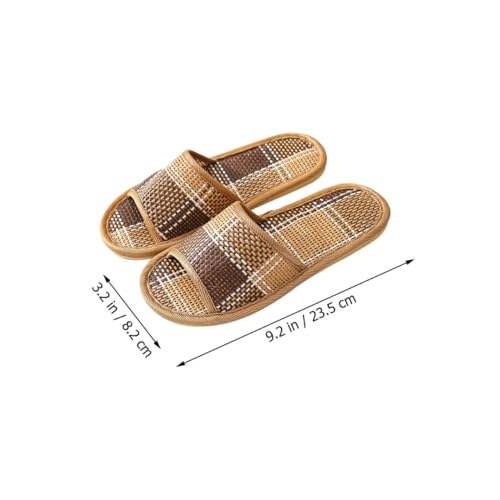 SHERCHPRY Rattan Geflochtene Hausschuhe Damen Sommer Slipper Komfortable Atmungsaktive Indoor Pantoletten Leicht Langlebig Einfach An Auszuziehen Für Zuhause und Freizeit von SHERCHPRY
