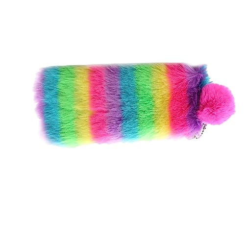SHERCHPRY Regenbogen Plüsch Federmäppchen Kosmetiktasche Kleiner Organizer für Make Up und Schreibwaren für Schule und Unterwegs aus Hochwertigem Langlebigem Material von SHERCHPRY