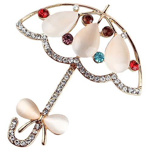 SHERCHPRY Elegante Regenschirm-brosche Für Damen Modische Anstecknadel Bunte Strass-brosche Dekoration Für Kleidung Zufällige Farbe von SHERCHPRY