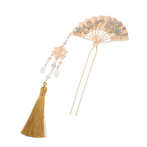 SHERCHPRY Retro Chinesische Haarnadel mit Emaille Fächer Metall Haarstab mit Blumenmotiv und Gold Blauem Tassel Handgefertigtes Traditionelles Haaraccessoire für Frauen Geeignet für SHERCHPRY Retro Chinesische Haarnadel mit Emaille Fächer Metall Haarstab mit Blumenmotiv und Gold Blauem Tassel Handgefertigtes Traditionelles Haaraccessoire für Frauen Geeignet für von SHERCHPRY
