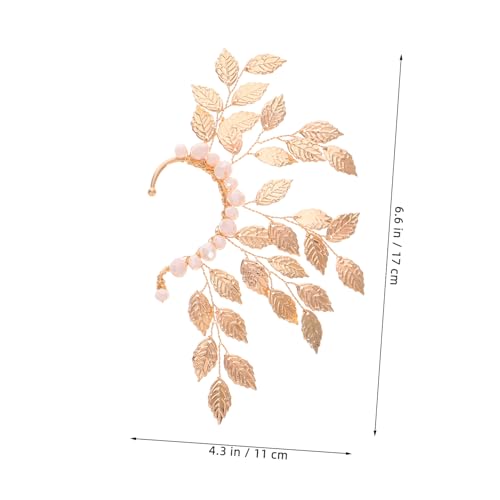 SHERCHPRY Retro Ohrclip Damen Ear Cuff Metall Leaf Design mit Strassbesatz Vintage Stil Elegant für Alltag Party Hochzeit Schmuck Ohrloch Goldfarben von SHERCHPRY