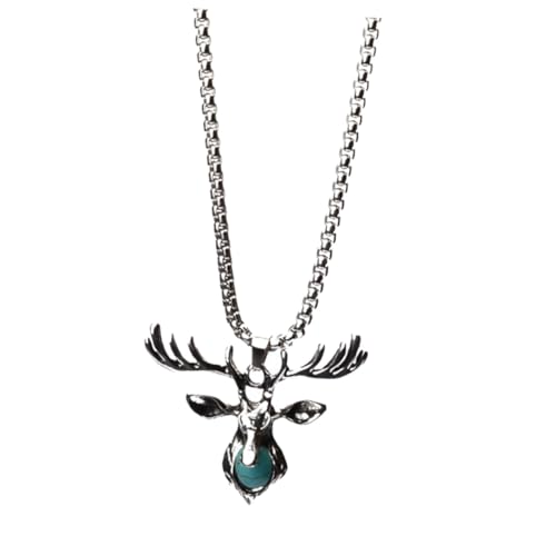 SHERCHPRY Retro Stil Anhänger Halskette aus Titanstahl Modisches Accessoire für Herren und Damen Stylische Silberne Modeschmuck Kette für Alltag Party Club und Besondere Anlässe von SHERCHPRY