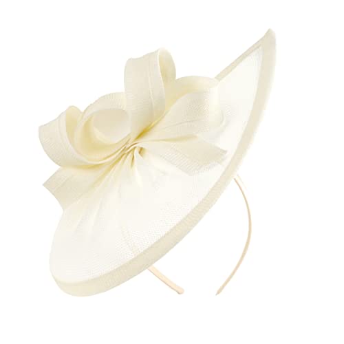 SHERCHPRY Retro Tea Party Fascinator Hut Für Frauen Eleganter Masquerade Haarclip Vielseitig Als Haaraccessoire Für Hochzeiten Und Cocktailpartys Cremefarben von SHERCHPRY