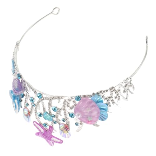SHERCHPRY Rhinestone Meerjungfrau Krone für Mädchen und Frauen Leichter Funkelnder Tiara Haarschmuck mit Muschel und Seestern Stilvolles Kopfschmuck-accessoire für Hochzeit Geburtstag von SHERCHPRY