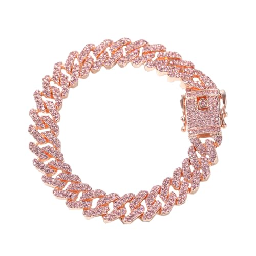 SHERCHPRY Rosa Goldfarbene Herren Link Armband Modisches Legierungsarmband Alltagsschmuck Geschenk Geburtstag Mann Stilvoll Langlebig von SHERCHPRY